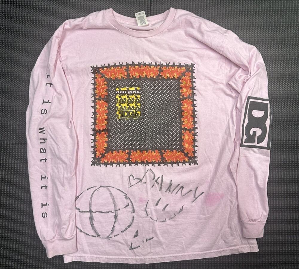 Deli Girls Signed Long Sleeve Shirt Pink Concert Merch Industrial Punk Size L
